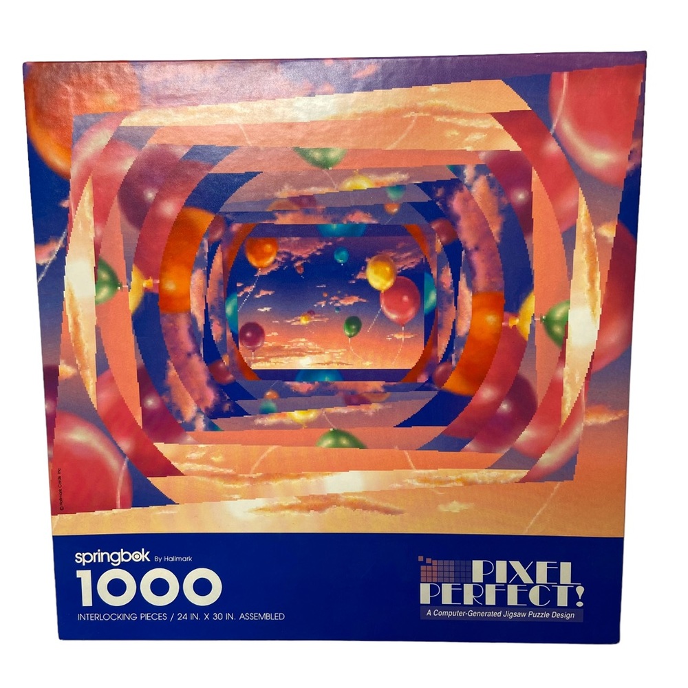 SPRINGBOK Jigsaw Puzzle Pixel Perfect Vintage 1000 Piece 90’s Abstract Sky